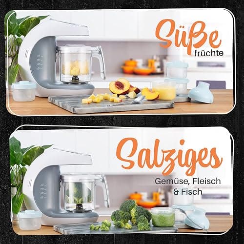 Sweety Fox - Multifunktions Babynahrungszubereiter 7-in-1 - Dampfgarer, Mixer, Pulse, Automatische Reinigungsfunktion, Sterilisiert, Gläschenwärmer, Auftaufunktion thumbnail 6