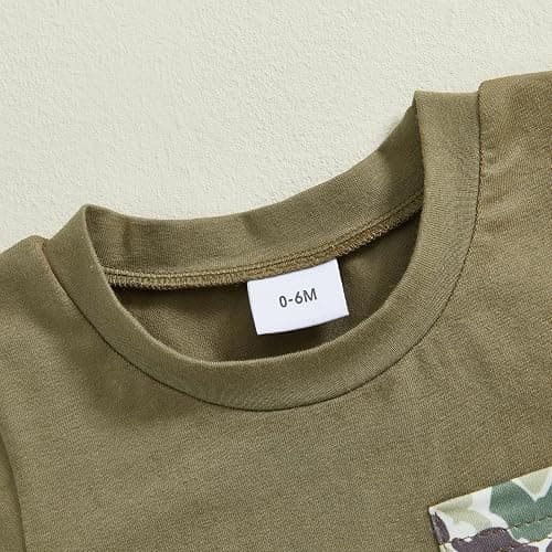 Kaipiclos Baby Boys Clothes Toddler Summer Outfits Short Sleeve Duck Print Pocket T-Shirt Tops and Shorts Farm Baby Clothes thumbnail 5
