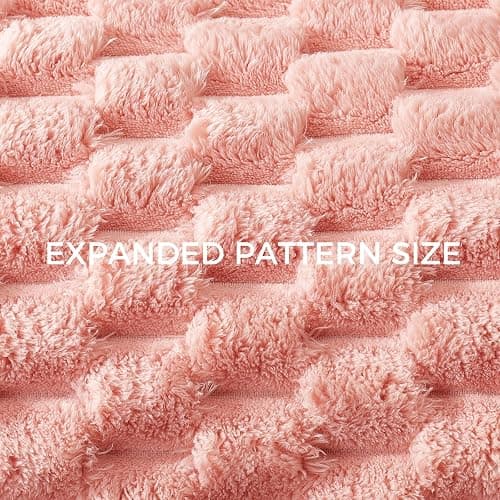 Whale Flotilla Fleece Throw Blanket for Couch or Bed, Luxury 3D Jacquard Super Soft Lightweight Summer Spring Blanket, Cozy Fluffy Plush Decorative Sofa Blankets, 50x60 Inch, Pink thumbnail 9
