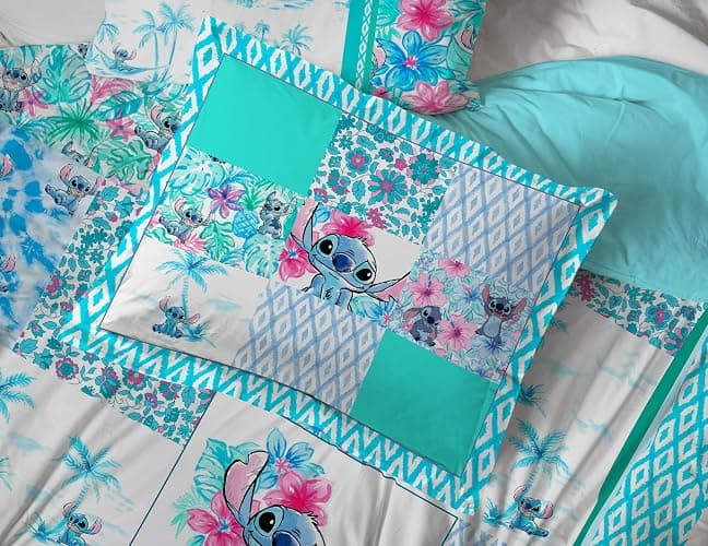 Jay Franco Kids Comforter Set Includes Sheets and Pillow Covers - Soft and Cozy Bed Set for Stylish Room Decor, Multi - Lilo and Stitch 02, 7 Piece Queen Bedding thumbnail 5