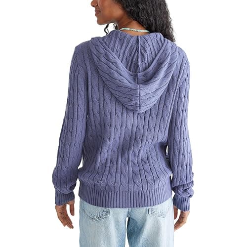 AEROPOSTALE Womens Zip Up Cable Sweater thumbnail 4