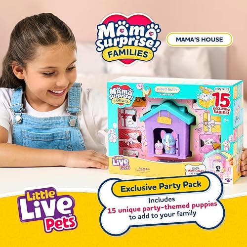 Little Live Pets Dog House Playset, Mama Surprise Families Puppy Party Pack, 15 Mini Collectible Puppies, Fold-Out Dog Playset Toy Gift for Kids 5+ thumbnail 3