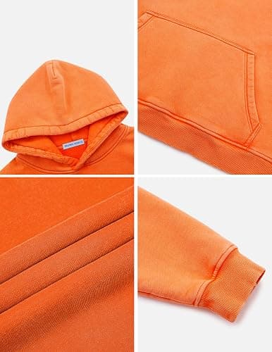 Aelfric Eden Hoodies Mens Acid Wash Hoodie Oversized Vintage Heavyweight Cotton Fleece Hooded Pullover Sweatshirt thumbnail 5