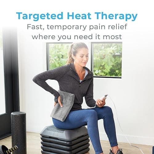 Pure Enrichment® PureRelief® XL Heating Pad - 12" x 24" Electric Heating Pad for Back Pain & Cramps, 6 Heat Settings, Soft Machine Wash Fabric, Auto-Off & Moist Heat (Charcoal Gray) thumbnail 2