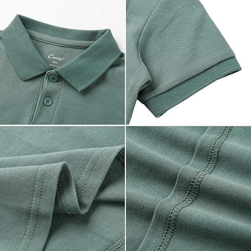 CUNYI Boys' Cotton Pique Polo Shirts Uniform Short Sleeve Tops thumbnail 2