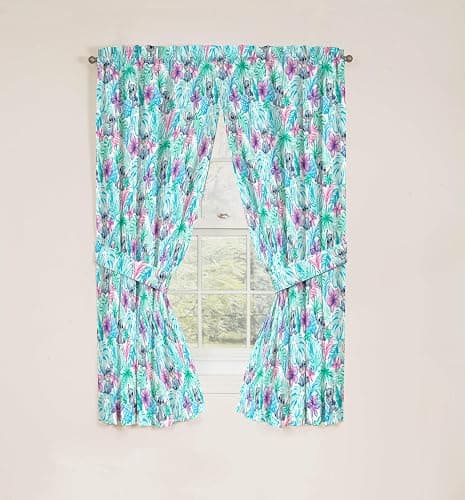 Jay Franco Window Curtains for Kids Bedroom 4-Piece Drape Set with 2 Tiebacks, Blue - Lilo & Stitch, 42" W x 63" L (Pack of 2) thumbnail 6