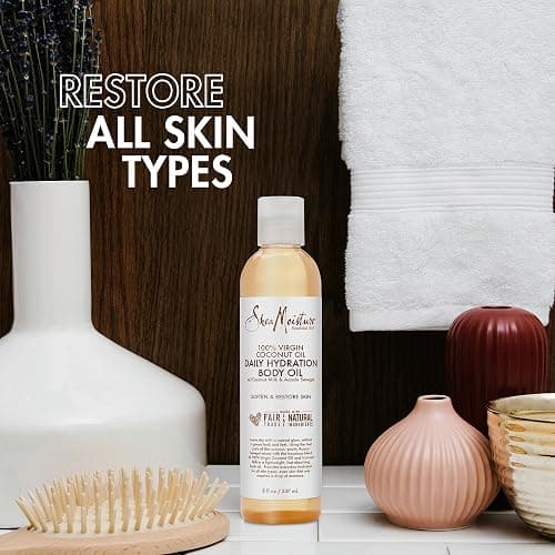 SheaMoisture Daily Hydration Body Oil Virgin Coconut Oil For Dry Skin Paraben Free 8 oz thumbnail 3