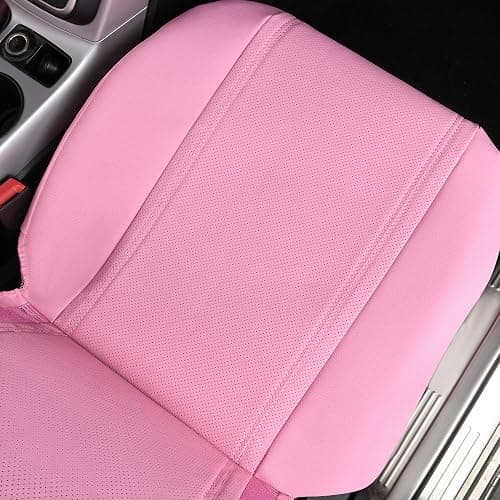 CAR PASS Bling Diamond Car Seat Covers, Shining Rhinestone Waterproof Faux Leather Pink Car Accessories Two Front Only Universal Fit Auto Glitter Crystal Sparkle Strips for Cute Women Girl, Pink thumbnail 7