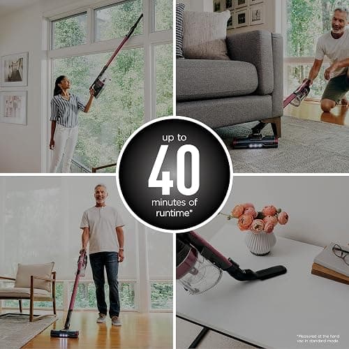 Shark Cordless Vacuum Cleaner, HEPA Filter, Lightweight, Portable, Rechargeable, Pet Hair Pickup, Removable Handheld, Crevice, Upholstery & Dusting Brush Included, 40-min runtime, Red, IZ362H thumbnail 4