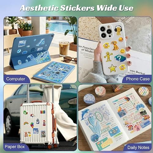 TikTok Viral Dreamcore Sticker Book– Japanese Retro Sticker Book with 30 Unique Pages, 9 Shiny, 12 Matte & 9 Smooth Sheets, Scrapbook Book for Journaling, DIY, Laptop & Phone Decoration（Dreamcore 3） thumbnail 6