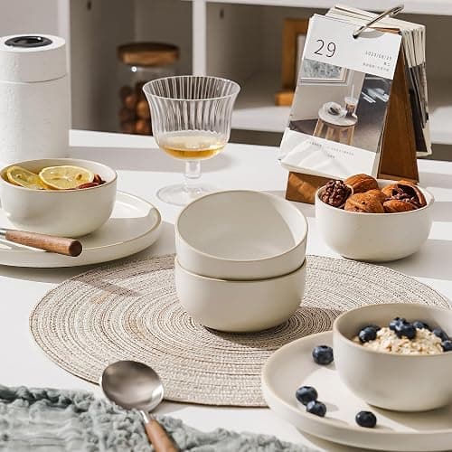 S&Q'S CERAMICS Ceramic Small Bowls for Kitchen, Set of 6, 9 ounces Small Ceramic Bowls for Condiments, Dipping, Side Dishes (Glazed Matte Off-White)… thumbnail 4