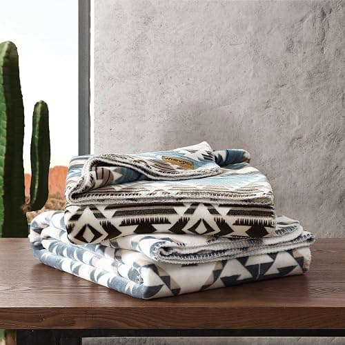 Wrangler - Blanket, Soft & Reversible Flannel Bedding, Yellowstone Inspired Throw Blanket for Couch or Bed (Dakota Grey, 60" x 70") thumbnail 6