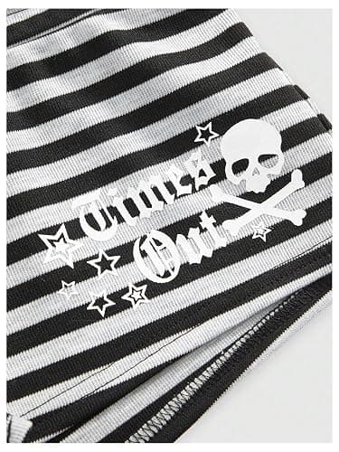 SOLY HUX Women's Y2k Striped Mini Shorts Grunge Tie Front Skinny Bottoms Music Festival Concert Outfit thumbnail 3