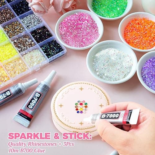 52000Pcs 36 Colors Resin Jelly Rhinestones for Bedazzling, Bedazzled Kit | 3mm Multicolor Flatback Gems for Diamond Art, Bedazzler Kit with 4Pcs Jewelry Glue & Tools, for DIY Nails Makeup Crafts Shoes thumbnail 4