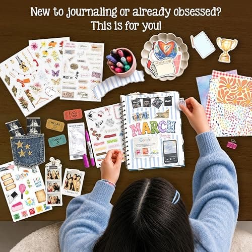 My Artsy Stash – Scrapbooking Kit, Journaling Kit & Junk Journal Supplies | For Teens, Tweens & Adults, 600+ Stickers & Cutouts, Patterned Paper, DIY Diary Decorating, Aesthetic Craft Gift Ages 10+ thumbnail 5