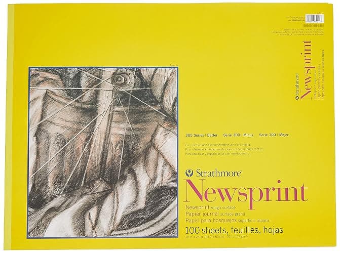 Strathmore 300 Series 18" x 24" Tape Bound Newsprint Sketch Pad, 100 Sheets/Pad (STTP3079181) thumbnail 2