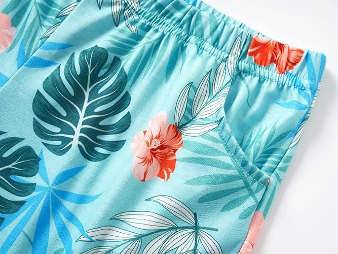 Tebbis Girls Pajama Set Tie Dye Cute Prints Tee & Shorts Sizes 6-18 | Lightweight Breathable Fabric, 2-Piece PJs, Soft Jammies for Little & Big Girls, Ideal for Lounging and Sleeping thumbnail 6