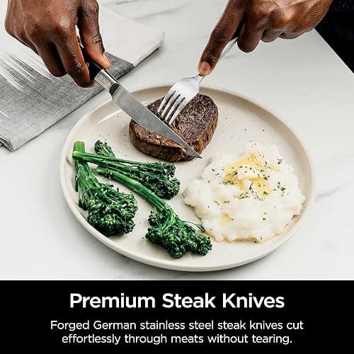Ninja Knife Set, Knife Sharpener, Knife Block Set, Stainless Steel Knives, 14 Piece Set, Steak Knives, Chef Knives and More, Foodi NeverDull, Black, K32014​ thumbnail 8