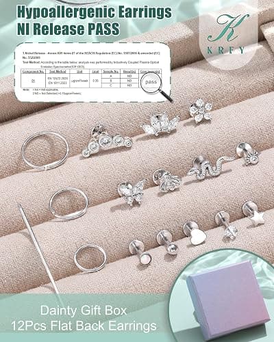 Krfy 16G/18G Tragus Helix Piercing Chirurgenstahl Innengewinde Forward Helix Piercings Ohr Gold Silber Lippenpiercing Nasenpiercing Labret Tragus Knorpel Conch Piercing Ohr 6mm thumbnail 6