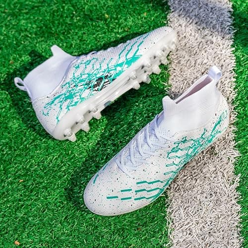 LSIDORYC Kids Slip On Soccer Cleats for Boys Girls Youth Training Football Shoes thumbnail 2