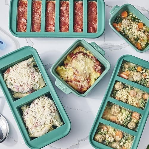 Souper Cubes Silicone Freezer Molds Gift Set with 2 Tbsp, 1/2, 1, and 2 Cup Silicone Freezer Trays With Lids - Meal Prep and Kitchen Essentials Bundle - Kale thumbnail 6