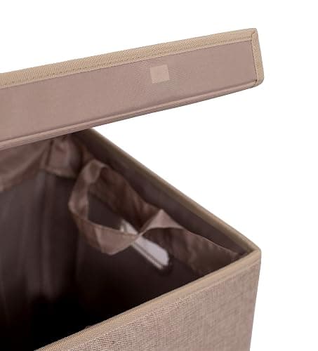 BirdRock Home Double Laundry Hamper with Lid and Removable Liners | Linen | Easily Transport Laundry | Foldable Hamper | Cut Out Handles thumbnail 8