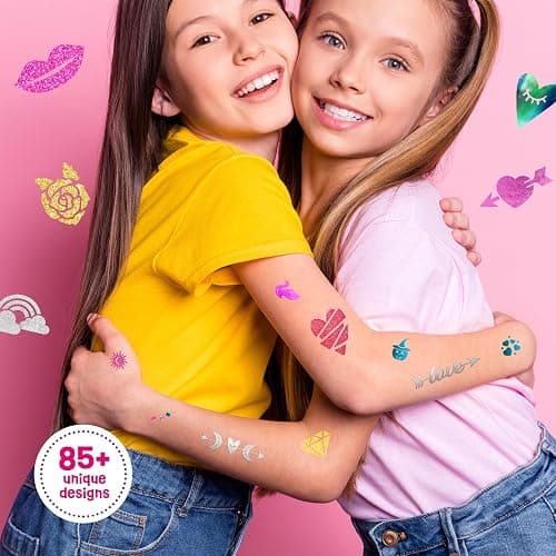 Pretty Me Glitter Tattoo Kit for Kids - Glitter & Metallic Fake Tattoos for Girls - Birthday Gift Ideas for Girl - Temporary Tattoo Set - Craft Kits Toys for Ages 6 7 8 9 10 11 Year Old - Cool Gifts thumbnail 6