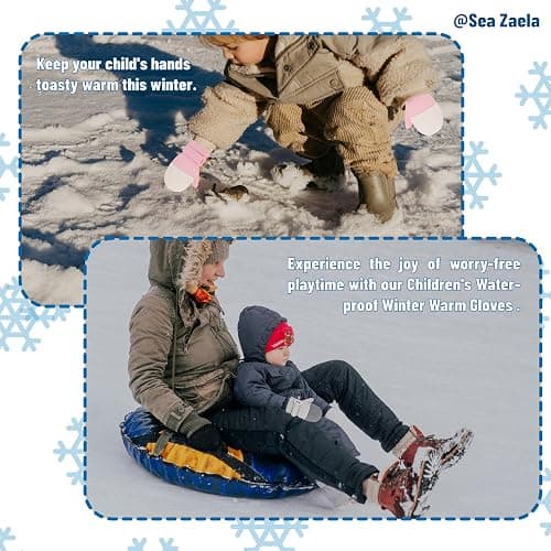 Sea Zaela Baby Toddler Winter Snow Gloves Waterproof Mittens Fleece Lined Infant Baby Boys Girls Winter Warm Gloves 0-4 T thumbnail 4