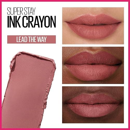 Maybelline Super Stay Ink Crayon Lipstick Makeup, Precision Tip Matte Lip Crayon with Built-in Sharpener, Longwear Up To 8Hrs, Lead The Way, Pink Beige, 1 Count thumbnail 4