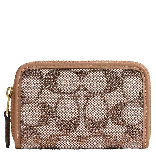 Coach Women's Crystal Signature Jacquard Essential Small Card Case, Mushroom, One Size - Image 1