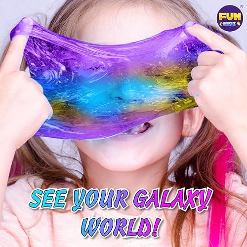 Toy Galaxy Slime Kit for Boys Girls 10-12, FunKidz Ultimate Metallic Slime Making Kit for Kids Ages 8-10 D.I.Y. Glow, Galactic, Fun Slime Gifts thumbnail 3