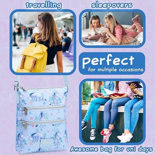 Disney Stitch Girls Purse Cross Body Bag for Kids Teens Women Shoulder Bag with Adjustable Strap Fashion Handbag Stitch Gifts (Blue, Eeyore) thumbnail 4