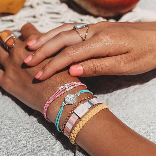 K'lani Embrace Hair Tie Bracelets - Elastic Ponytail Holder - Medium | Doubles as stylish jewelry; strong-hold ponytail holder; gift for birthdays, Mother's Day & graduation; set of 5 thumbnail 6