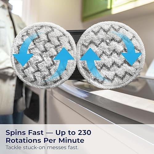 Bissell SpinWave SmartSteam Scrubbing Steam Mop with Extra Set of Rotating Mop Pads, 3897B - Spinwave Smartsteam thumbnail 3