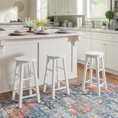Zeke White 24" Counter Stool with Round Seat by Linon thumbnail 14