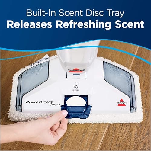 Bissell PowerFresh Deluxe 1806 Steam Mop for Tile, Hardwood & Sealed Floors w/Built‑in SpotBoost Brush, Fast 30‑Second Warm‑Up, Variable Steam Levels, Fresh Scent Discs Compatible thumbnail 5
