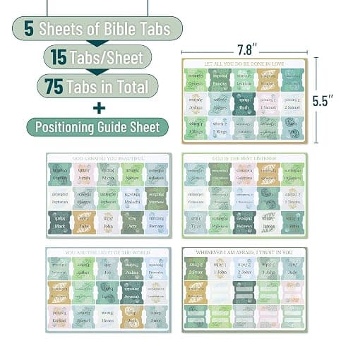 Mr. Pen- Bible Tabs, 75 Tabs, Coastal Meadow, Laminated Bible Tabs for Women and Men, Bible Tabs for Study Bible, Bible Index Tabs, Bible Book Tabs, Bible Labels Tabs, Mr Pen Bible Tabs thumbnail 3