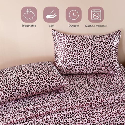 [Bed] Pink Leopard Print Sheets thumbnail 6