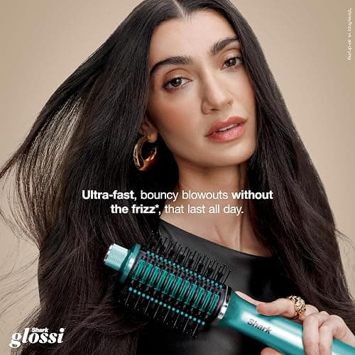 Shark Glossi 2-in-1 Hot Tool and Air Glosser, Ultra-Fast, Ultra-Glossy Blowouts at-Home, Heat-Controlled Ceramic, Curly, Coily, and Color Friendly, Jewel Teal, HT302TL thumbnail 2