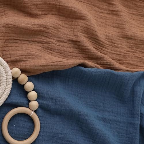 Muslin Receiving Blankets, Neutral Blanket Swaddling for Newborn Boys and Girls, 5 Pack Breathable and Skin-Friendly Swaddle Wrap for Infant Baby (Elegant Colors) thumbnail 6