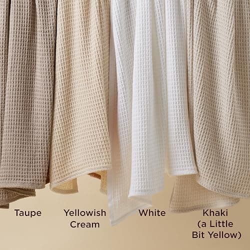 Bedsure Gentlesoft 100% Cotton Large Throw Blanket for Couch 50x70 inches - Breathable and Soft, Waffle Weave Throw Blanket for Office, Light Beige thumbnail 6
