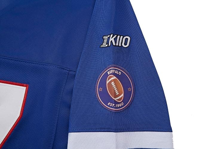 Custom Mens/Youth Football Stitched T-Shirt for Sports Fan Blue/White No Brand/Logos thumbnail 7