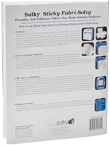 Sulky Sticky Fabri-Solvy Stabilizer 12/Pkg - 8.5"X11" thumbnail 3