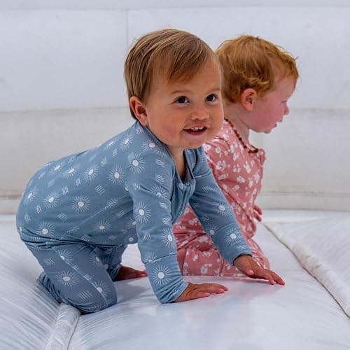 Organic Baby Bamboo Rompers with 11 Signature Prints - Infant Zipper Jumpsuits - 0-3 Months - Suns thumbnail 3