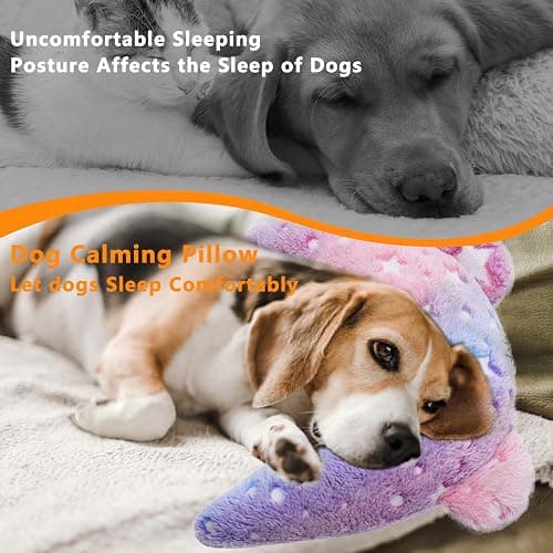 Maiiu Pet Calming Pillow for Dogs, Soft U-Shaped Pillow Glow in the Dark | Joint Relief, Sleep Comfortably,Suit for Small, Medium, Large Dogs, Fluffy Pet Neck Pillow (M-Pink) thumbnail 5
