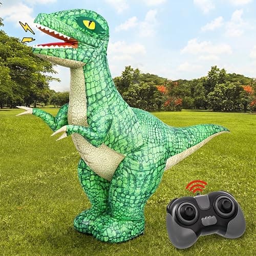 Jovow 2.4GHz Remote Control Inflatable Dinosaur with Sound for Kids | Electric Toy Dinosaur with 360°Rotation,Forward & Backward,Rechargeable Walking Dinosaur Toy for Boys Kids Age 6+ - Image 1