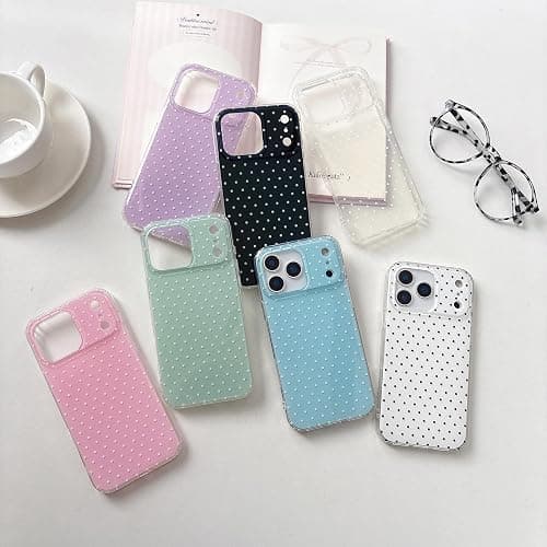 QLTYPRI Cute Phone Case for iPhone 17 Pro Max Case Polka Dot Fashion Aesthetic Design for Women Girls, Slim TPU Shockproof Protective Phone Cover for iPhone 17 Pro Max - White thumbnail 9