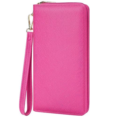 Chelmon Women's Vegan Leather Clutch Wallet with Zip, Hand Strap, Large Capacity - Image 1