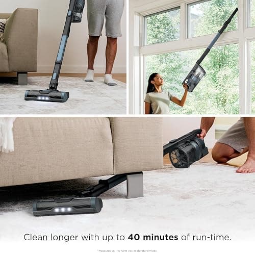 Shark Pet Cordless Stick Vacuum with XL Dust Cup, LED Headlights, Removable Handheld Vac, Crevice Tool, Portable Vacuum for Household Pet Hair, Carpet & Hard Floors, 40min Runtime, Ice Blue, IX141AMZ thumbnail 4