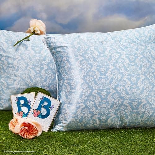 Kitsch x Bridgerton Satin Pillowcase with Zipper for Hair Skin, Softer Than Silk Pillow Cases, Wrinkle-Free, Cooling Satin Pillow Covers, Bridgerton - Toile De Blue, Standard Size (19"x26") thumbnail 7